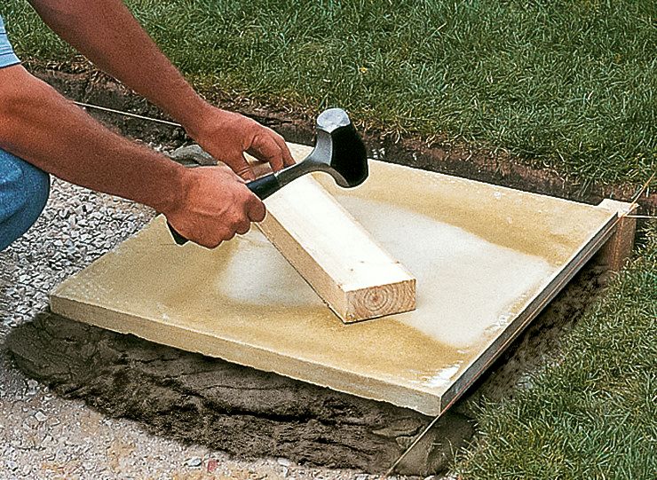 laying a patio on sand and cement