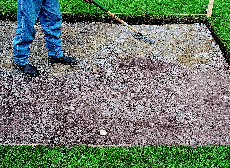 laying flags on soil